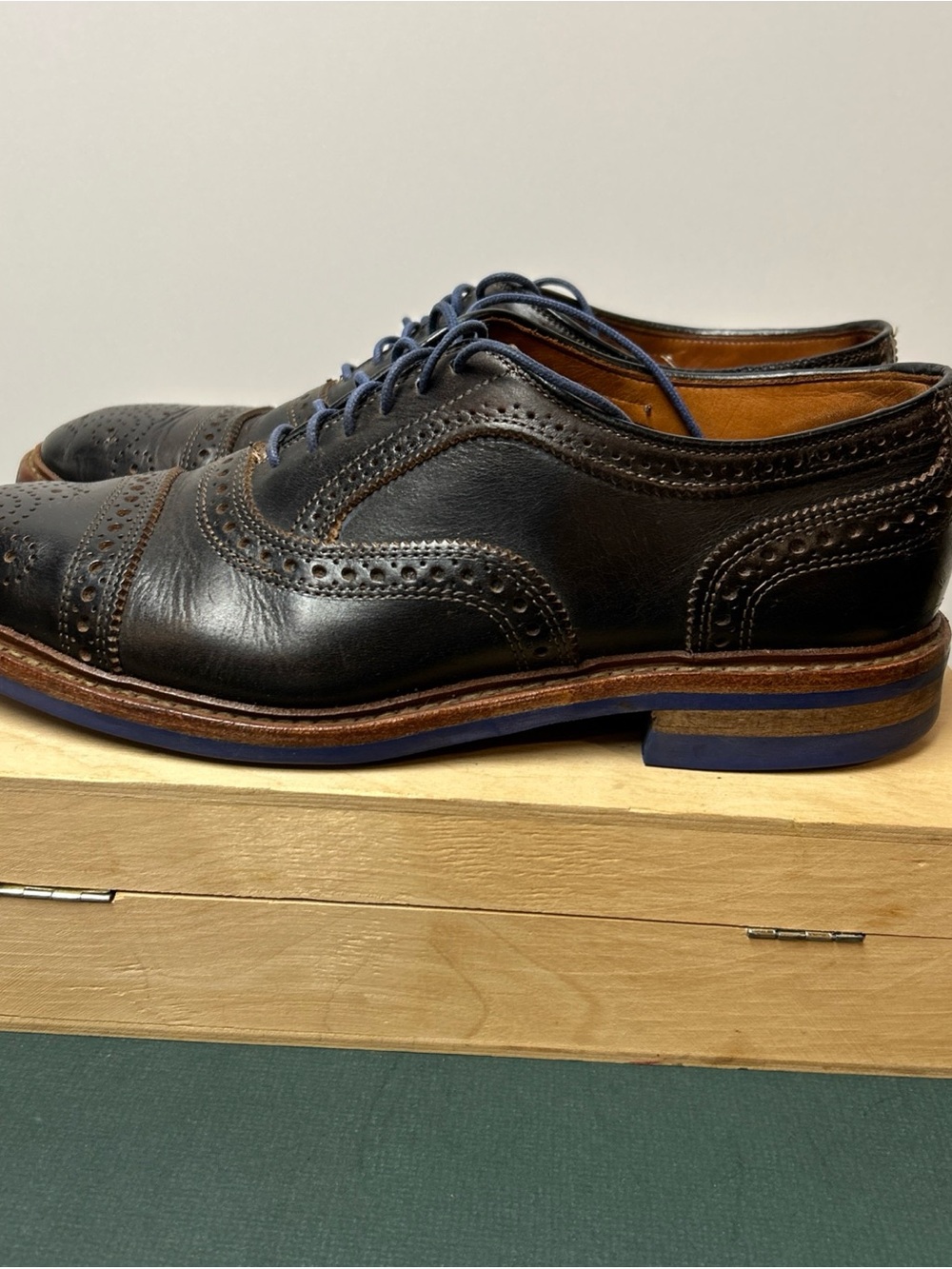 Allen Edmonds Strandmok Black Cap-toe Oxford Shoes Men’s 8.5 D Dainite Soles USA - Picture 3 of 14